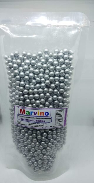Marvino Edible Big Size Silver Balls Sprinkles for Cake Pastry Ice Cream Sweets Decoration (Big Silver Balls A8)