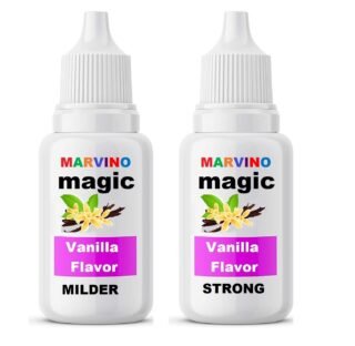 Marvino Vanilla Flavour Extract Food Essence Flavor for Foods Creams Candies Icecreams Sweets (Vanilla Strong and Mild)