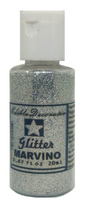 Marvino Edible Glitter for Cakes, Ice Cream, Whipcream, Pastries, Makeup, Art and Craft (Silver)