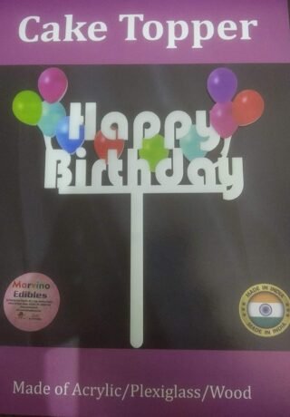 Marvino Happy Birthday Cake Topper White (Baloon )