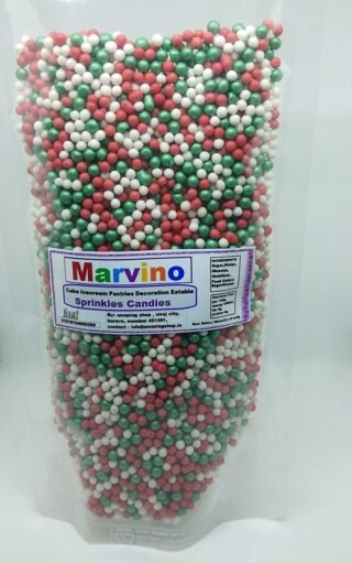 Marvino Edible Colorful Sprinkles for Cake Pastry Ice Cream Sweets Decoration (Special Christmas Theme Ball Sprinkles)