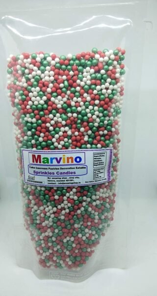 Marvino Edible Mix Colorfull Round Shape Ball Sprinkles Special Christmas Theme (Christmas Theme A6)