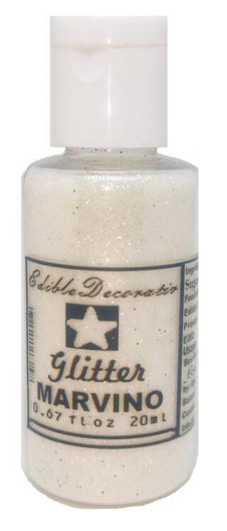 Marvino Edible Glitter for Cakes, Ice Cream, Whipcream, Pastries, Makeup, Art and Craft White
