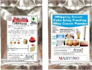 Marvino Red Velvet Premix & Vanilla Whipping Cream Topping Powder Pack Of 2
