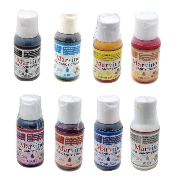 Marvino Candy Food Gel Colors (Oil Color ) (Candy Color Pack of 8)