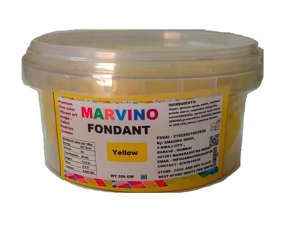 MARVINO YELLOW FONDANT 200 GM
