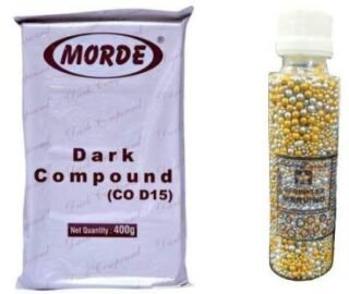 Marvino Golden & silver1 &3 mm Mixed Sprinkels 100 gm & Morde Dark Compound Sprinkles