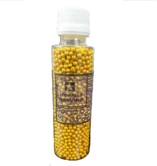 Marvino Gold Sprinkels gold Ball 3 mm for decorating cakes ,icecream, pastries (100gm) Gold Sprinkles