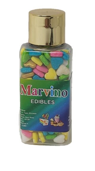 Marvino Edibles Cake and Pastries Decoration (Multi Colored Hearts)