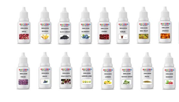 Marvino Emulsion Assorted 20ml Flavored Color for Cakes ice Creams Pastries (Pack of 16)