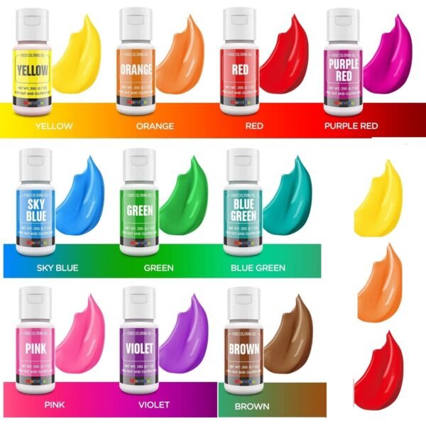Marvino Color Gel Food Colour 20ml Bottles Assorted 10