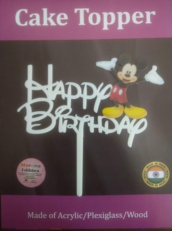Marvino Happy Birthday Cake Topper (Micky Mouse theme)