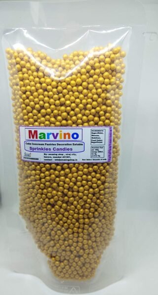 Marvino Edible Golden Balls Sprinkles for Cake Pastry Ice Cream Sweets Decoration(Golden Balls A5)