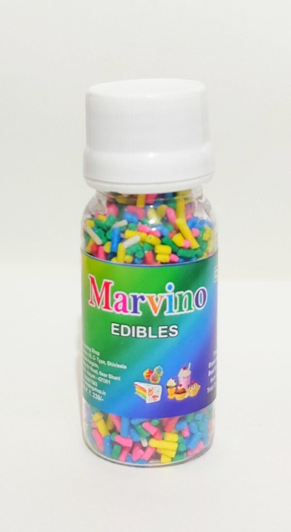 Marvino Edible Colorful Sprinkles For Cake Pastry Ice Cream Sweets Decoration Bottle Pack
