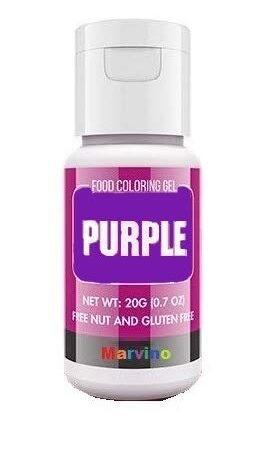 Marvino Color Gel Food Colour (20ml) Bottles (Purple)