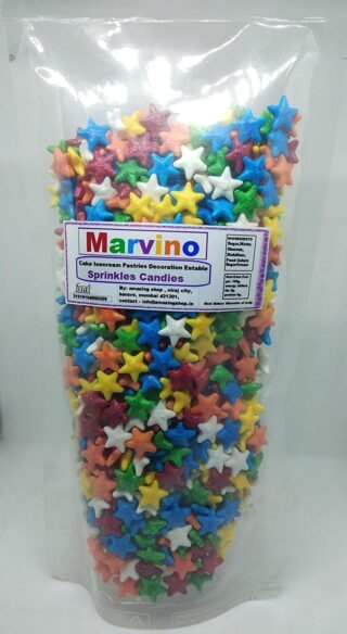 Marvino Edible Colorfull Star Sprinkles for Cake Pastry Ice Cream Sweets Decoration (Star Shape A2)