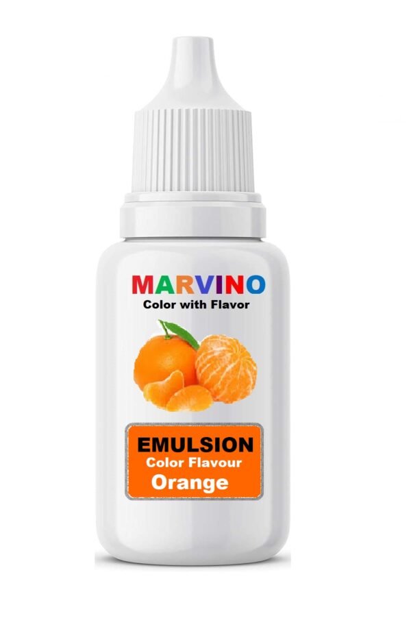 Marvino Emulsion Flavored Color for cakes icecreams pastries whipcreams Jellies Candies ( Orange flavor color)