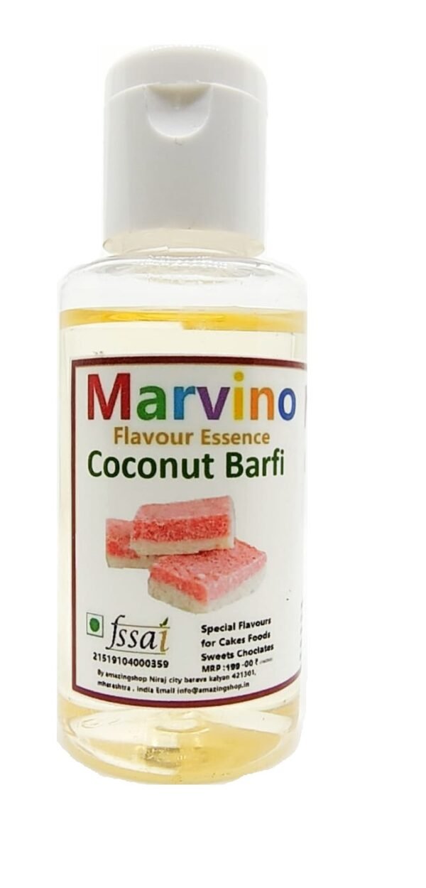 Marvino Coconut Barfi Food Flavours Essence for Cakes Whipcream Fondant Sweets Ice-Creams Chocolates Flavoring Syrup