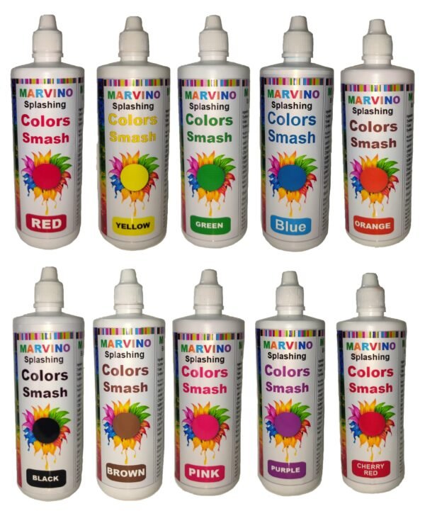 Marvino Splashing Smash Color for Cakes, Whip Cream (Smash Color Pack of 10)