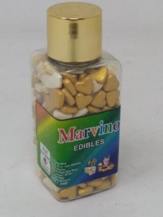 Marvino Edibles Cake and Pastries Decoration (silver and gold Colored hearts)