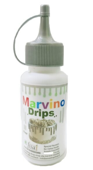 Marvino Silver Drips Edible Decoration for Cakes, Cupcakes, Pastries & ice-Creams.