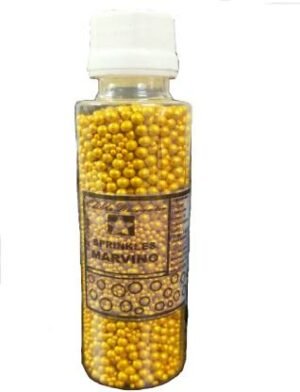 Marvino golden sprinkels golden Ball 1& 3 mm For decorating Cakes, Ice-creams, Pastries (100gm) Golden Sprinkles