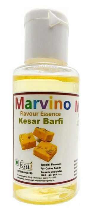 Marvino Kesar Brafi Food Flavours Essence for Cakes Whipcream Fondant Sweets Ice-Creams Chocolates Flavoring Syrup