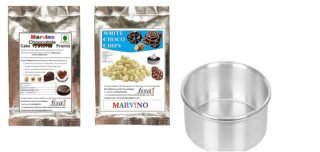 Marvino Ready to Bake premix(Chocolate premix with White Choco Chips and Round Aluminum Mold)