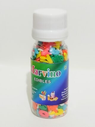 Marvino Edible Colorfull A to Z Sprinkles For Cake Pastry Ice cream Sweets Decoration Bottle Pack (Mix Alphabets)