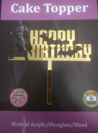 Marvino Happy Birthday Cake Topper Golden (Batman)