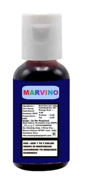 Marvino metalic gel Colors edible Food Colours for cake pastries pinata white chocolate sweets and creams Navy Blue