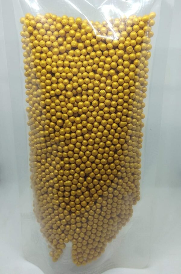 Marvino Edible Colorful Sprinkles for Cake Pastry Ice Cream Sweets Decoration (Golden Balls Sprinkles)