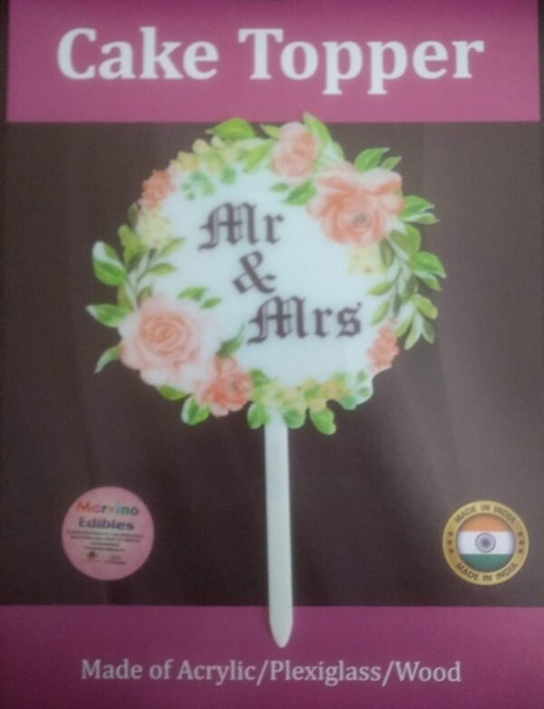 Marvino Cake Topper White ( Mr & Mrs Theme)