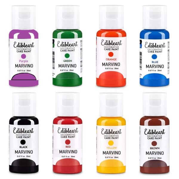 Marvino Edible Decorative Colors Gel Color Set of 8