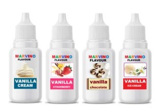 Marvino Vanilla Flavour Extract Food Essence Flavor for Foods Creams Candies Icecreams Sweets (Vanilla Cream Strawberry Chocolate Ice-Cream) pack of A