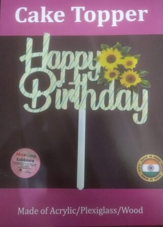 Marvino Happy Birthday Cake Topper White (Sunflower)
