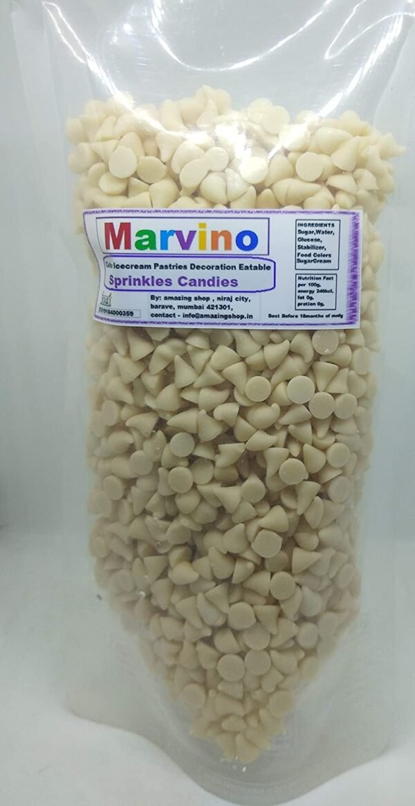 Marvino Special Cake Decoration Edible Sprinkles Candies (White Choco Chips)