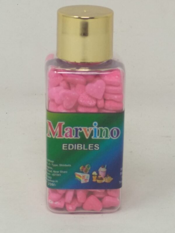 Marvino Edibles Cake and Pastries Decoration ( pink Colored Hearts)