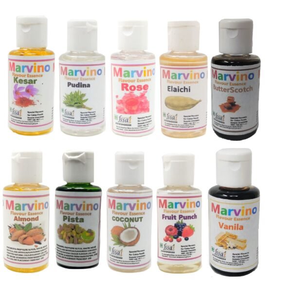 Marvino 10 Fresh Flavour Essence Extracts for Flavouring cakes sweets chocolates icecreams