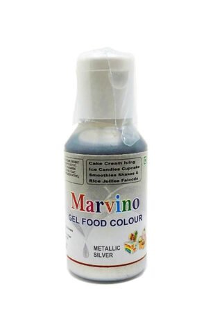 Marvino Edible Concentrated Gel Icing Food Colors (Metallic Silver)