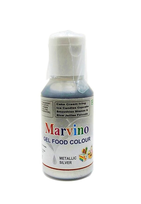 Marvino Edible Concentrated Gel Icing Food Colors (Metallic Silver)