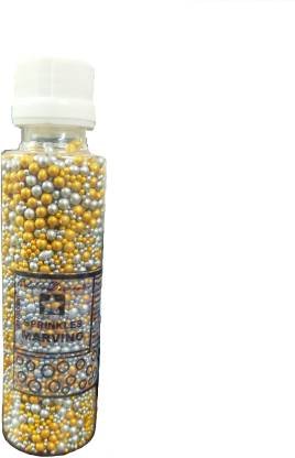 Marvino Silver & Golden Mixed Sprinkels 1&3 mm for decorating cakes ,icecream, pastries (100gm) silver& Gold Mixed Sprinkles (100 g)