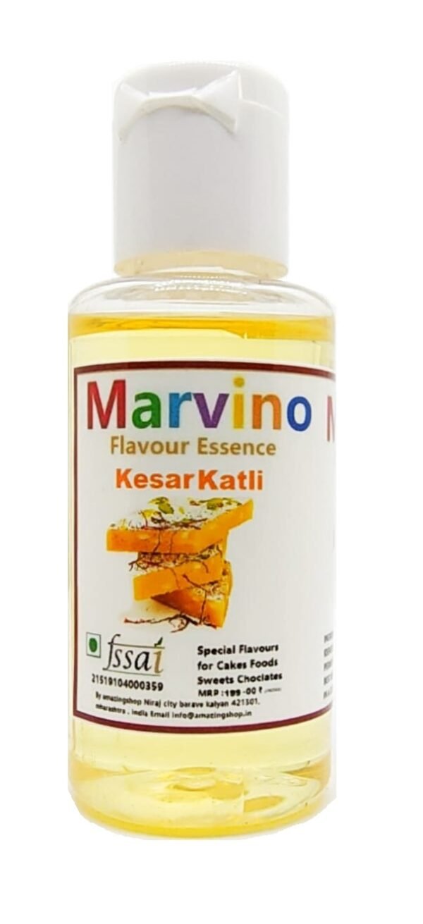 Marvino Kesar katali Food Flavours Essence for Cakes Whipcream Fondant Sweets Ice-Creams Chocolates Flavoring Syrup