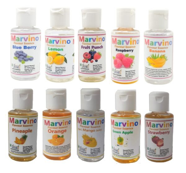 Marvino 10 Bunch of Fruits Delicious Flavour Essence Extracts for Flavouring cakes sweets choclates icecreams