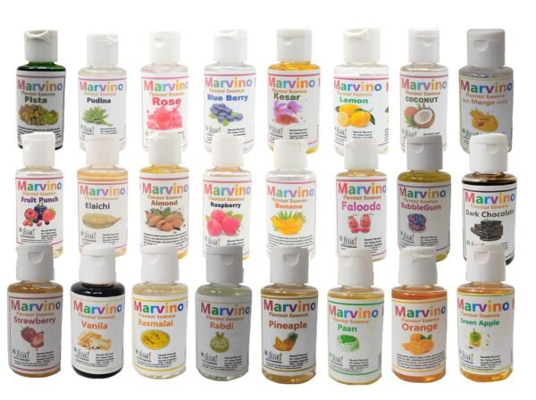 Marvino 24 Marvelous Flavour Essence Extracts for Flavouring Cakes Sweets choclates icecreams and Shakes