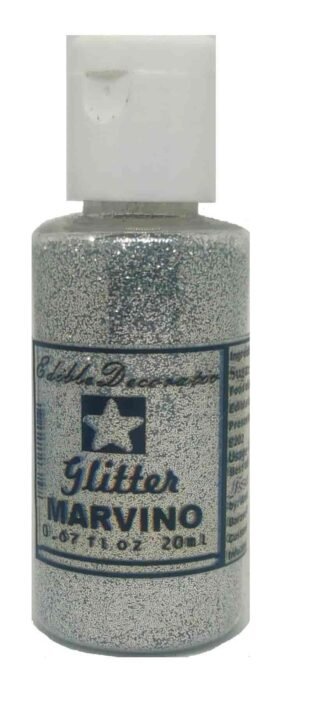Marvino Edible Glitter for Cakes, Ice Cream, Whipcream, Pastries, Makeup, Art and Craft Silver