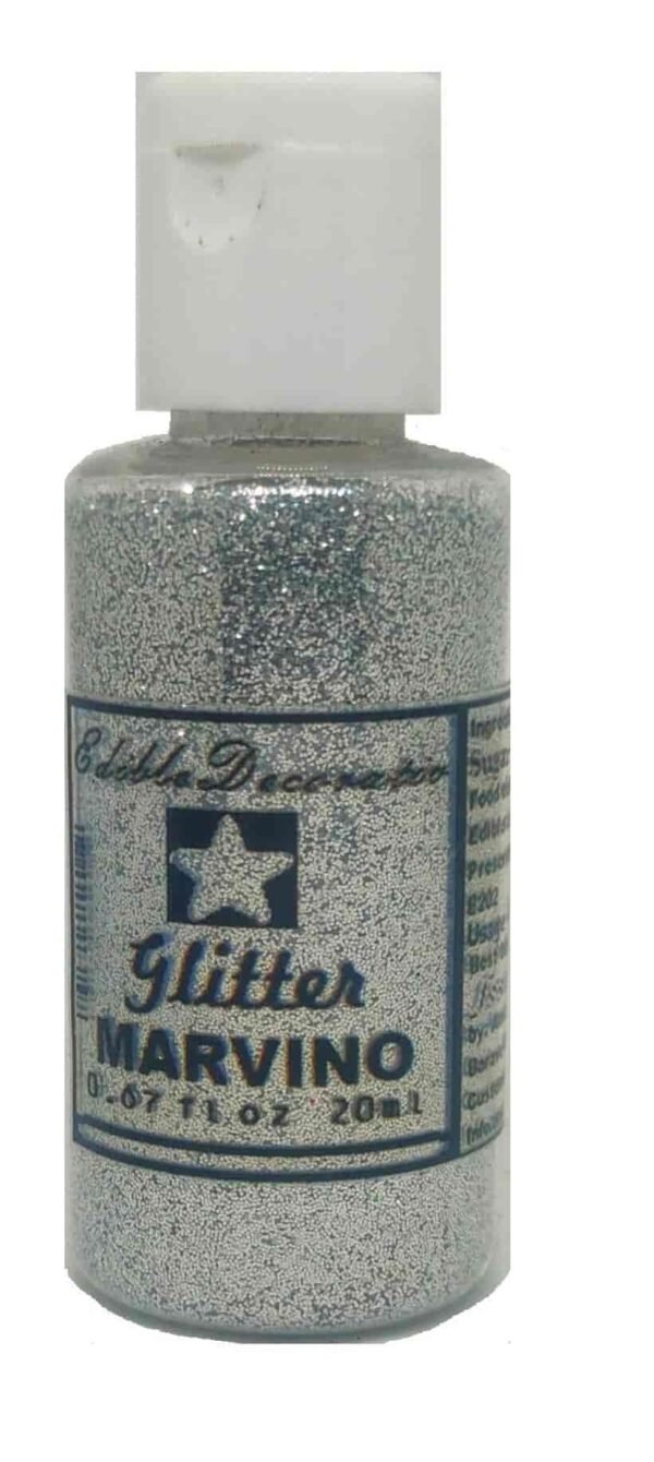 Marvino Edible Glitter for Cakes, Ice Cream, Whipcream, Pastries, Makeup, Art and Craft Silver