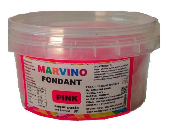 MARVINO PINK FONDANT 200 GM