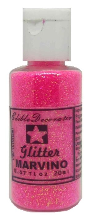 Marvino Edible Glitter for Cakes, Ice Cream, Whipcream, Pastries, Makeup, Art and Craft Pink