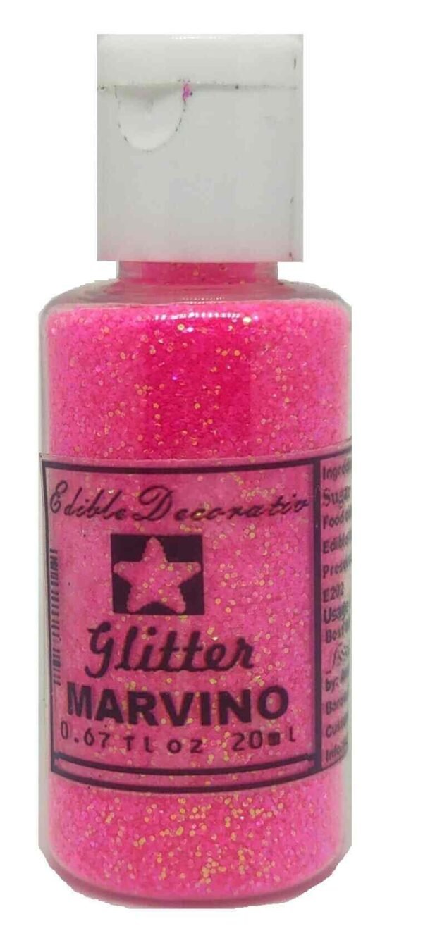 Marvino Edible Glitter for Cakes, Ice Cream, Whipcream, Pastries, Makeup, Art and Craft Pink